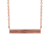 0.06ct 14k Rose Gold Champagne Diamond Bar Pendant
